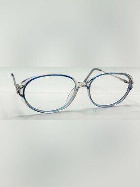 Vintage Marine J-287 Blue Translucent Oval Sunglasses Frames Only Hong Kong
